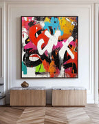 Abstract Expressionist Drip Art Oil Painting