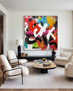 Abstract Expressionist Drip Art Oil Painting