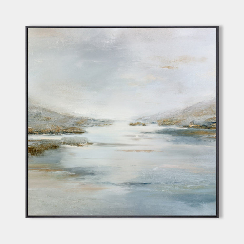 Serene Abstract Landscape Oil Painting Neutral