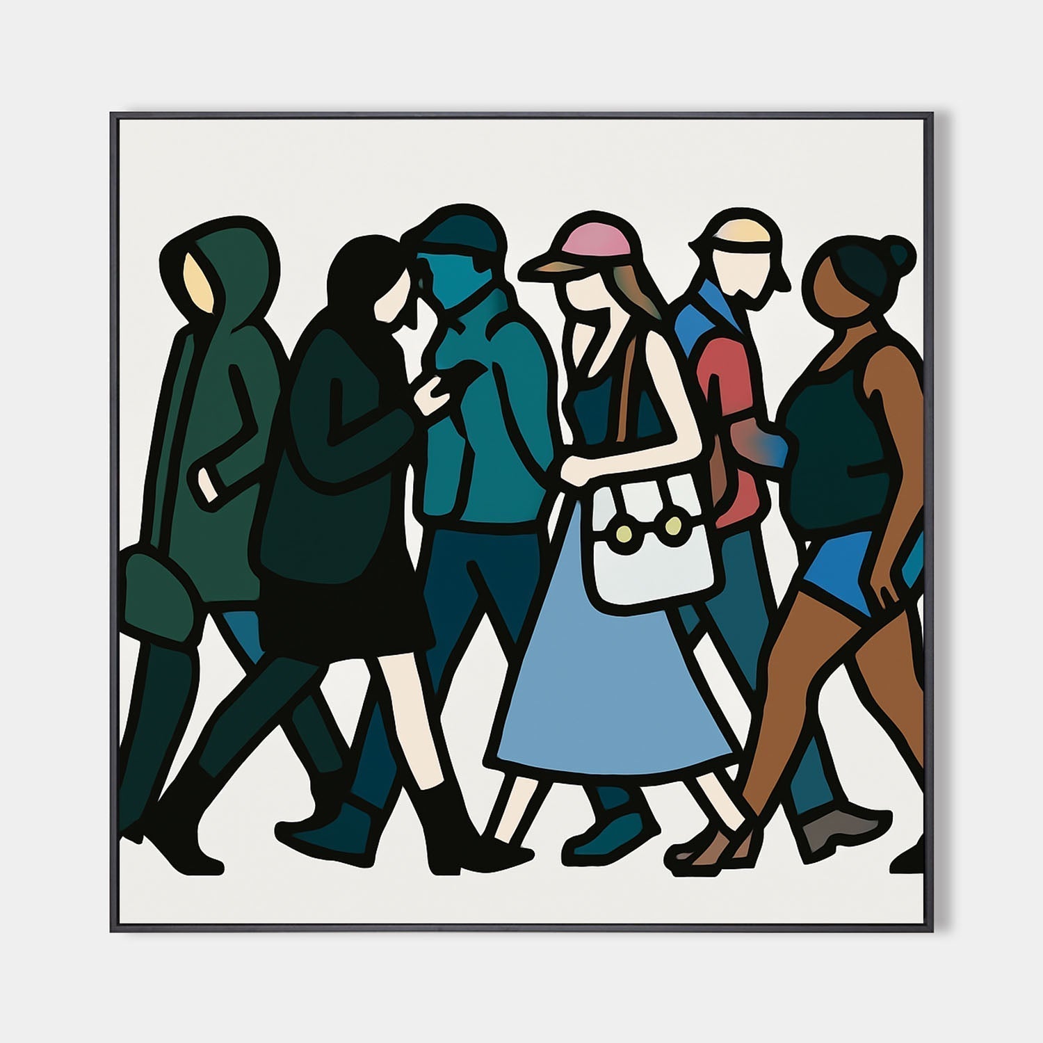 Modern Pop Art Crowd Painting Urban Street