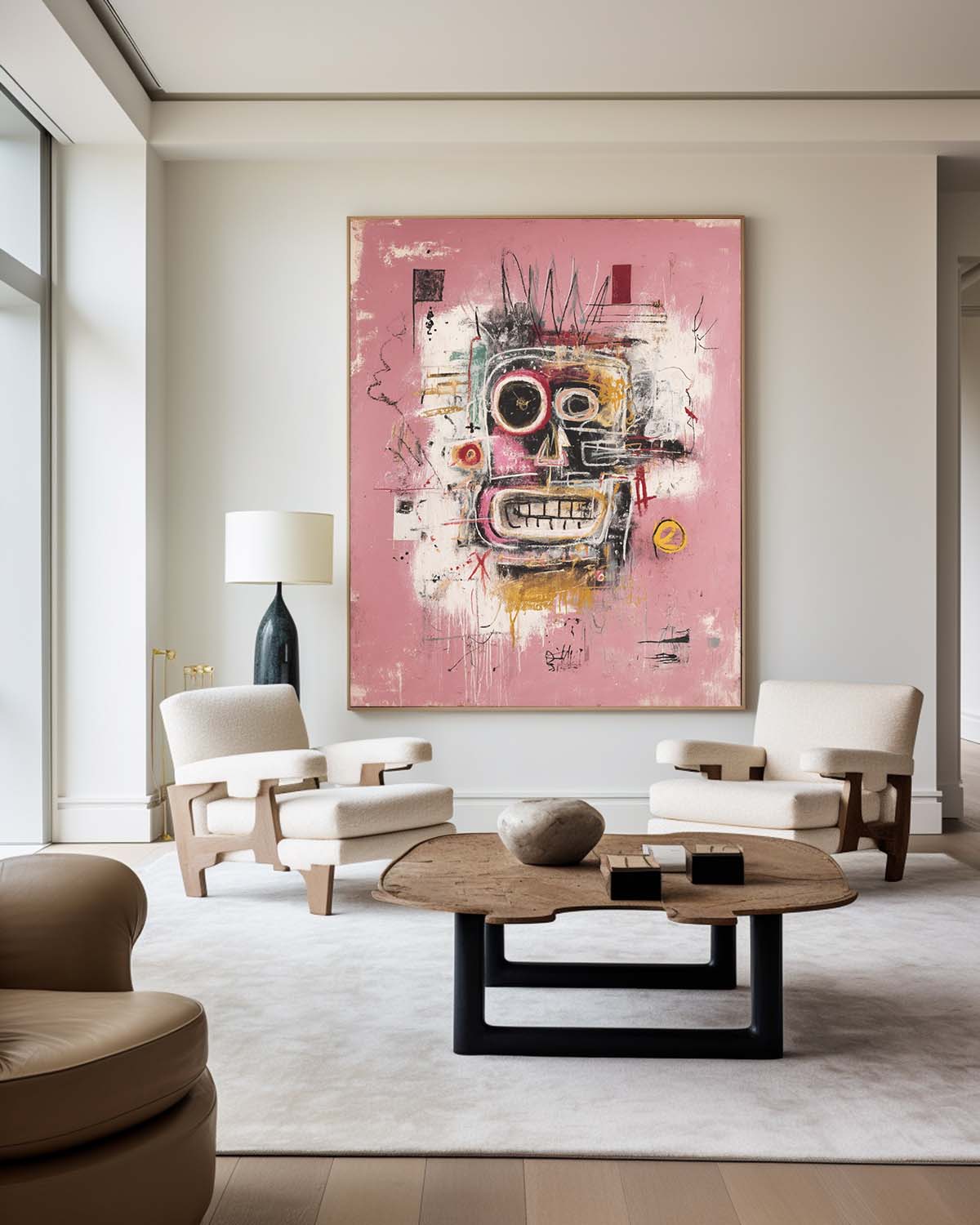 Pink Abstract Expressionist Face Painting
