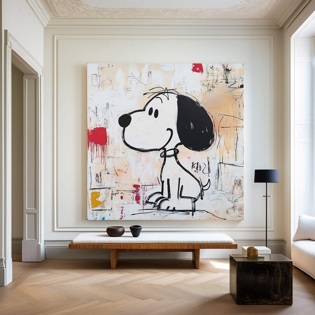 Expressionist Snoopy Painting With Textured Neutral