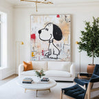 Expressionist Snoopy Painting With Textured Neutral
