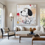 Expressionist Snoopy Painting With Textured Neutral