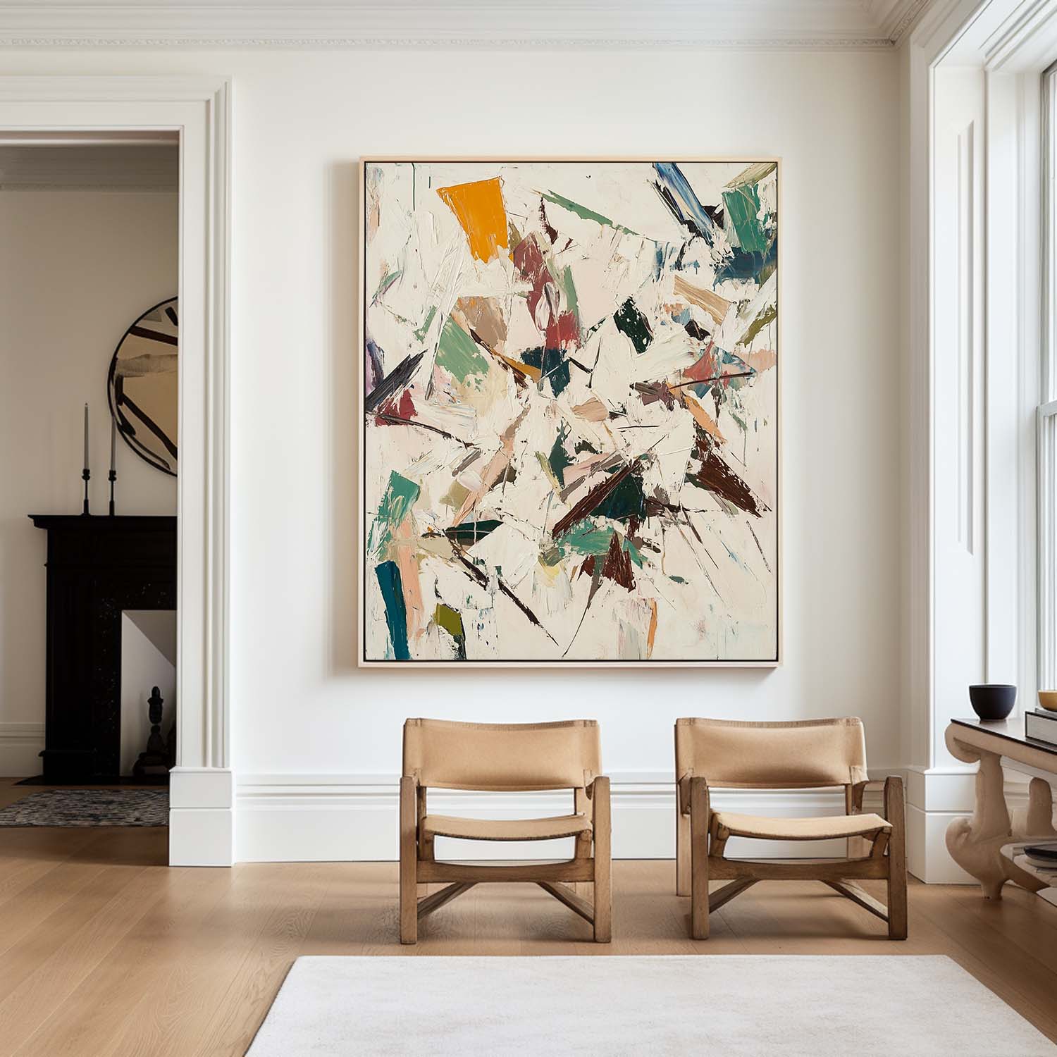 Dynamic Gestural Abstract Painting Vertical