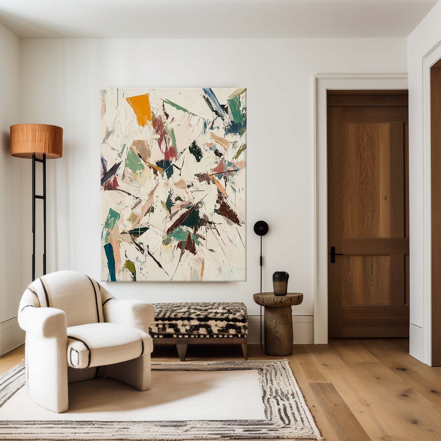 Dynamic Gestural Abstract Painting Vertical