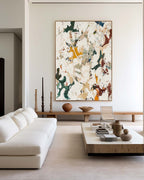 Neutral Abstract Oil Painting Textured Organic