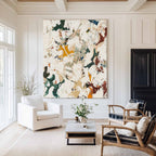 Neutral Abstract Oil Painting Textured Organic
