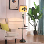 Eryn Floor Lamp Table Vintage, Metal/Resin, Green, Living Room