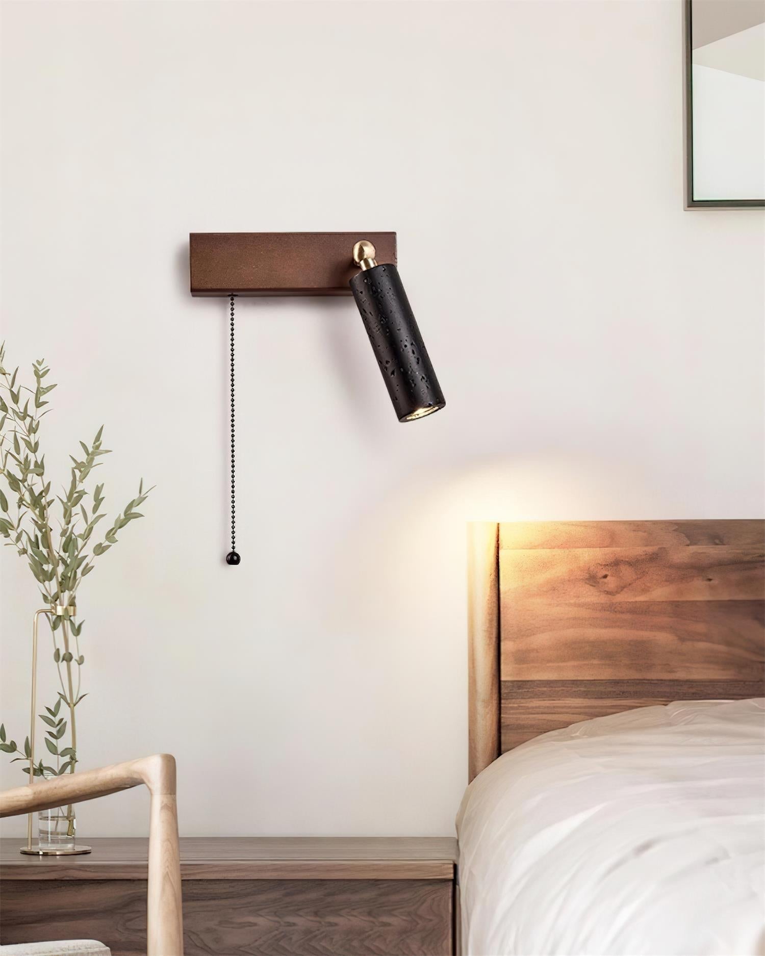 Ritta  Wall Lamp Black Travertine Spotlight