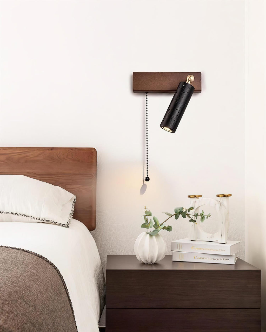 Ritta  Wall Lamp Black Travertine Spotlight