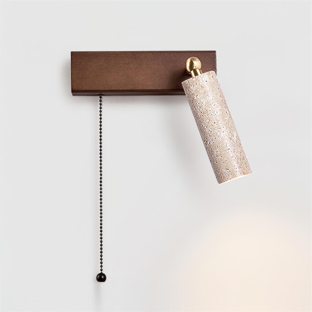 Ritta  Wall Lamp Black Travertine Spotlight