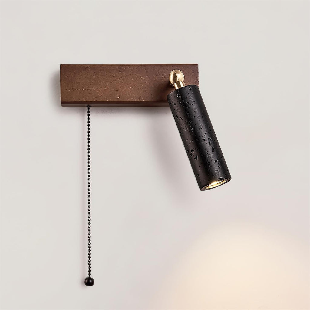 Ritta  Wall Lamp Black Travertine Spotlight