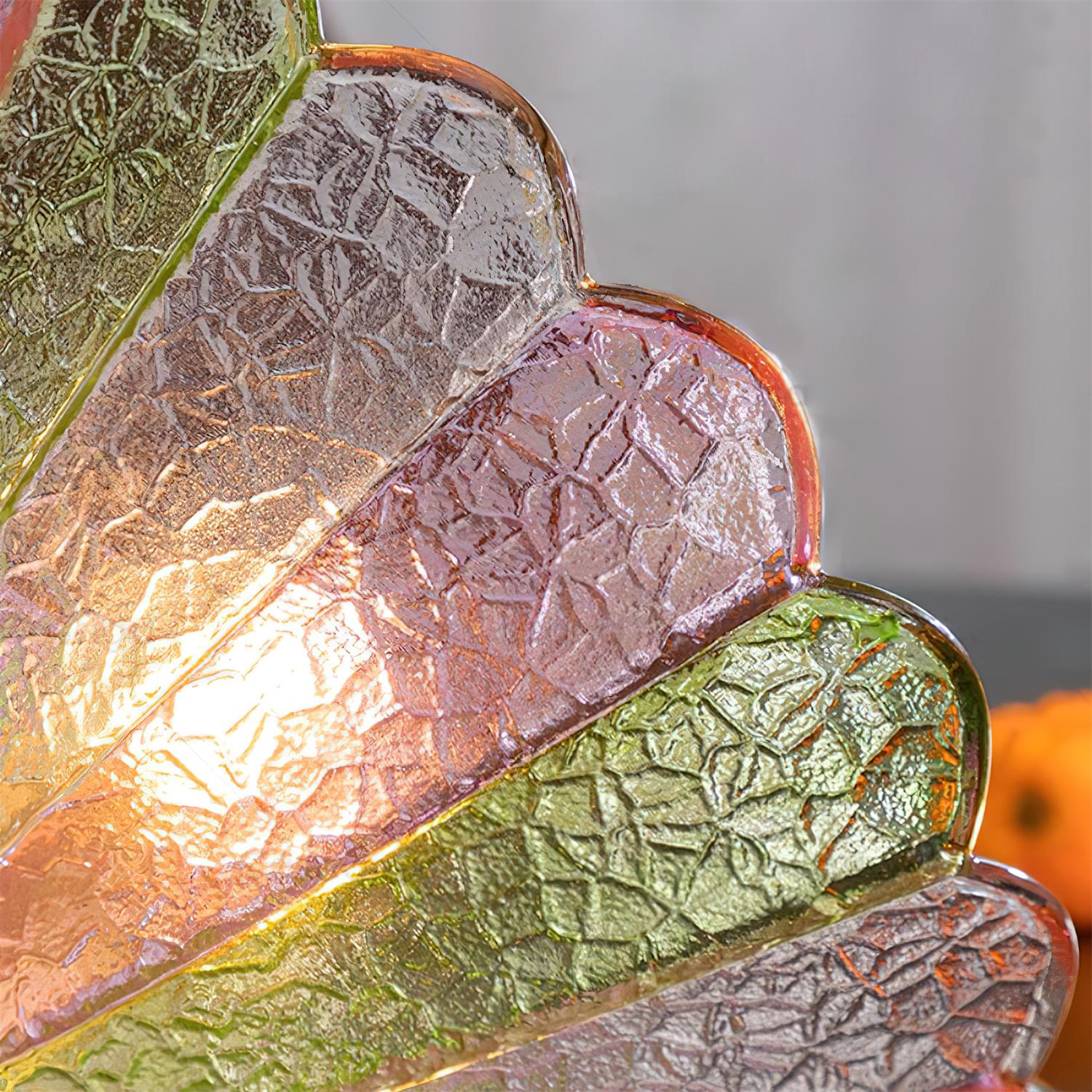 Ceiling Light Colorful Petal Glass Shade Gold Canopy Vintage Flush Mount