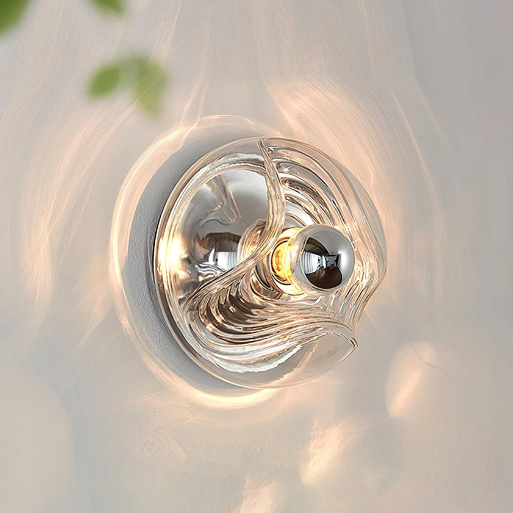 Wall Lamp Swirl Texture Clear Amber Smoke Gray Modern Accent