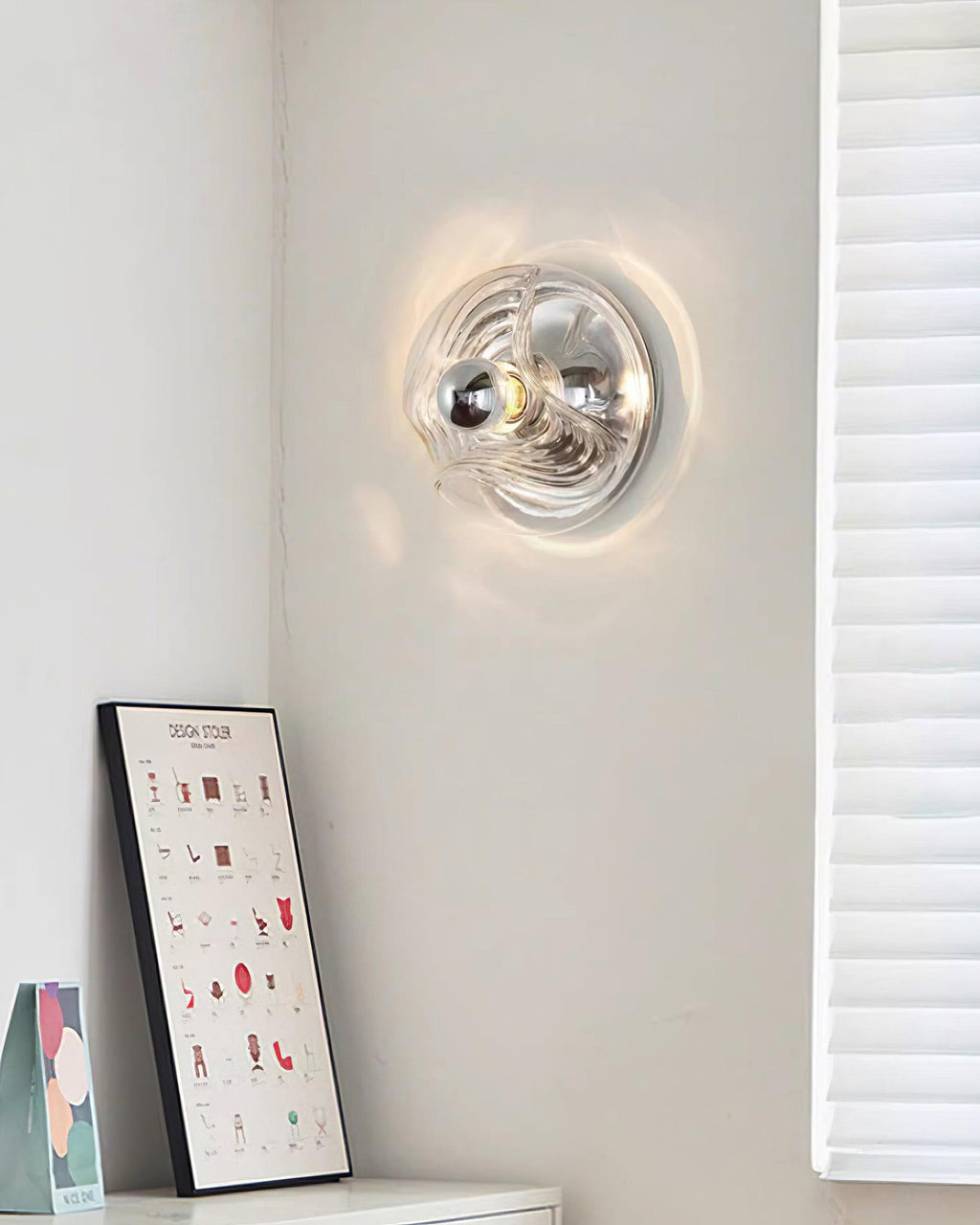 Wall Lamp Swirl Texture Clear Amber Smoke Gray Modern Accent