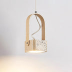 Cesta  Pendant Light  Square Yellow Travertine