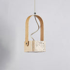 Cesta  Pendant Light  Square Yellow Travertine