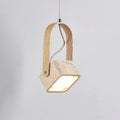 Cesta  Pendant Light  Square Yellow Travertine