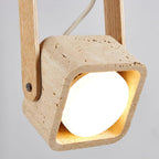 Cesta  Pendant Light  Square Yellow Travertine