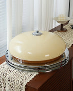 Ceiling Light Metal Canopy and Glass Shade Classic Round Modern