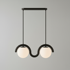 Uveta Linear Chandelier Red&Silver