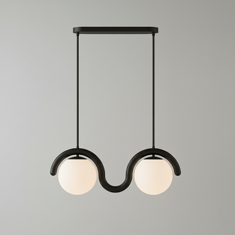 Uveta Linear Chandelier Red&Silver
