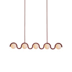 Uveta Linear Chandelier Red&Silver