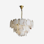 Leon Alabaster Chandelier Layered Stone Slices