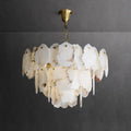 Leon Alabaster Chandelier Layered Stone Slices