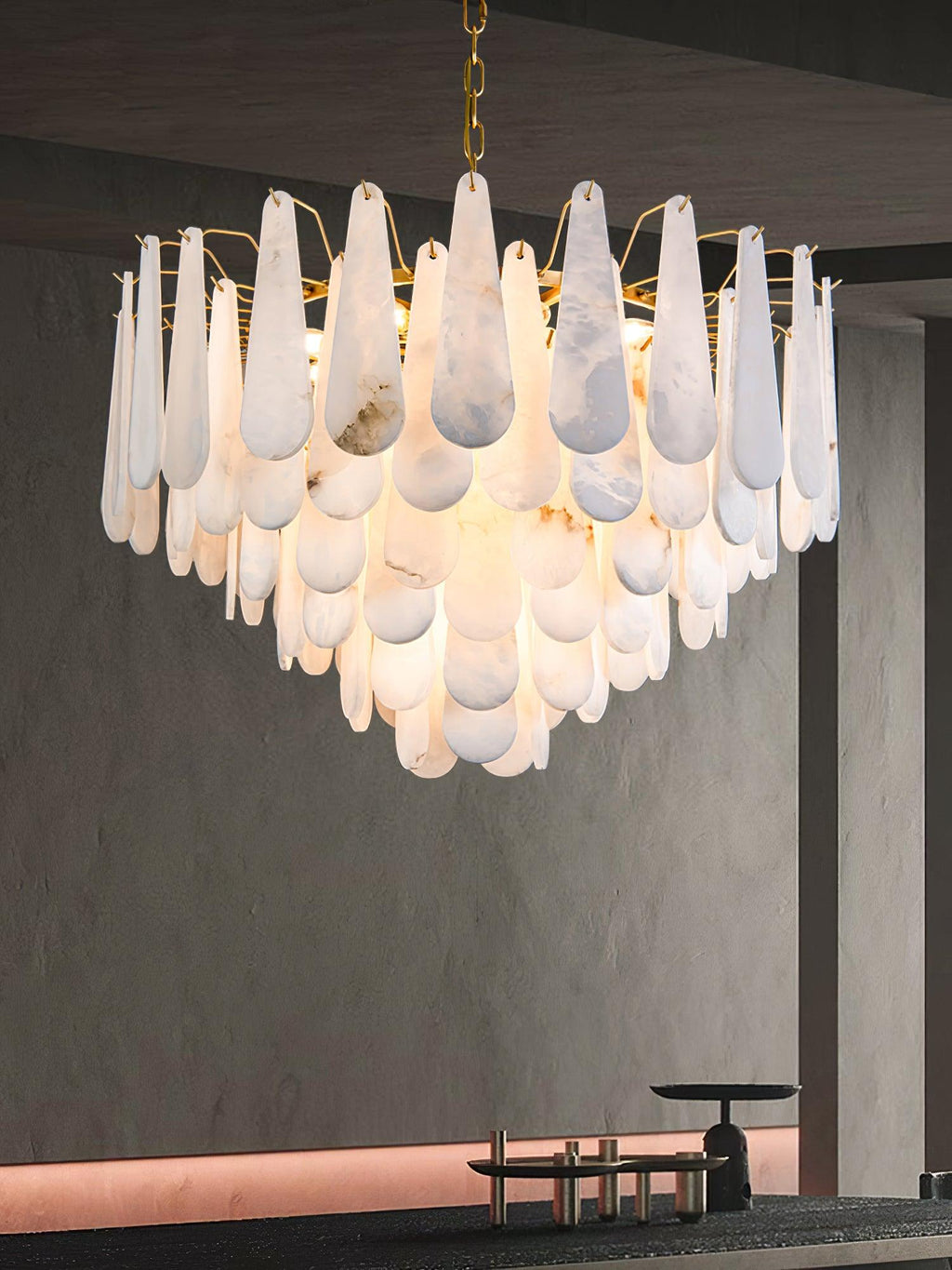 Ucararae Teardrop Alabaster Chandelier