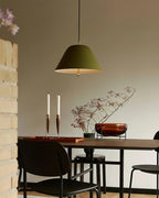 Pendant Lamp Modern Metal Shade in Green and White Minimalist