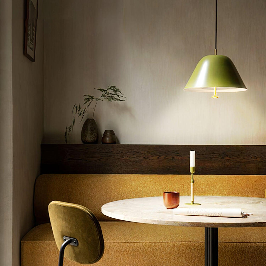 Pendant Lamp Modern Metal Shade in Green and White Minimalist