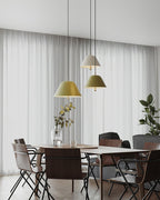 Pendant Lamp Modern Metal Shade in Green and White Minimalist