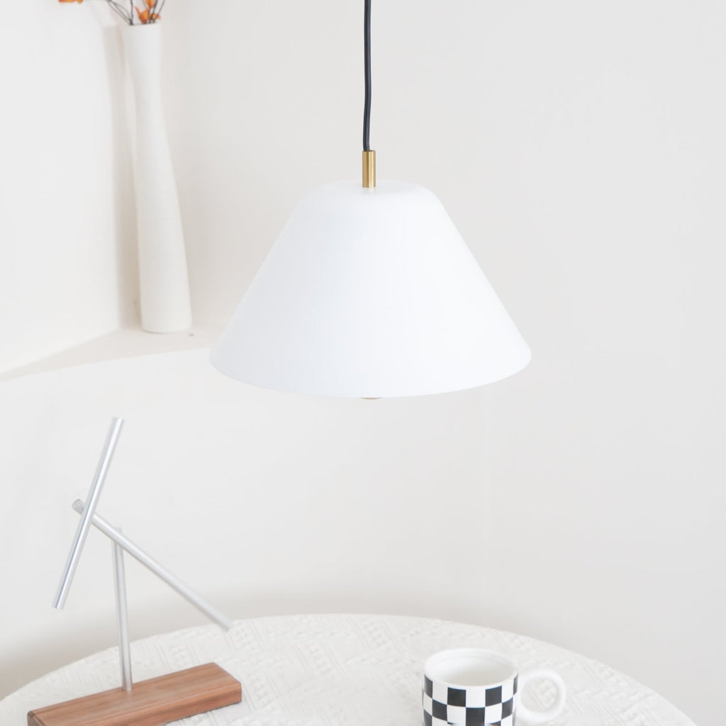 Pendant Lamp Modern Metal Shade in Green and White Minimalist