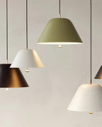 Pendant Lamp Modern Metal Shade in Green and White Minimalist