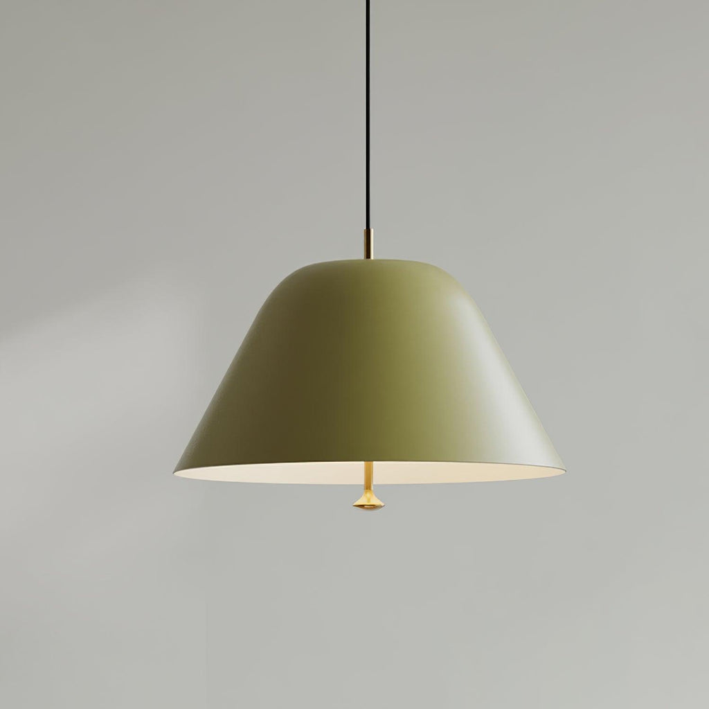 Pendant Lamp Modern Metal Shade in Green and White Minimalist