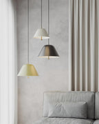 Pendant Lamp Modern Metal Shade in Green and White Minimalist
