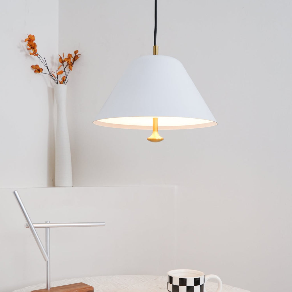 Pendant Lamp Modern Metal Shade in Green and White Minimalist