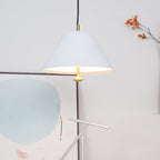 Pendant Lamp Modern Metal Shade in Green and White Minimalist