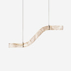Liberty Chandelier Curved Alabaster Ribbon Silhouette