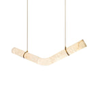 Liberty Chandelier Curved Alabaster Ribbon Silhouette