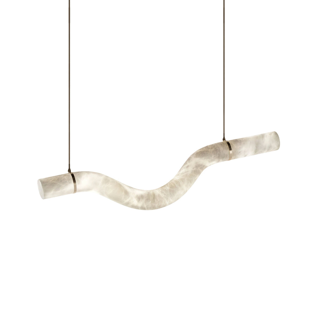 Liberty Chandelier Curved Alabaster Ribbon Silhouette