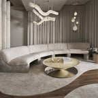 Liberty Chandelier Curved Alabaster Ribbon Silhouette