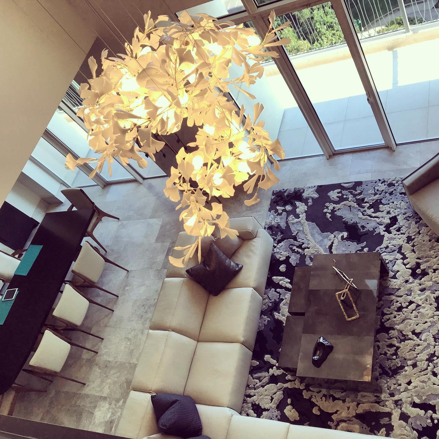 Olivia Ceramic Gingko Leaf Chandelier   Organic Curves