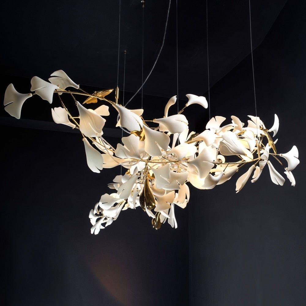 Olivia Ceramic Gingko Leaf Chandelier   Organic Curves