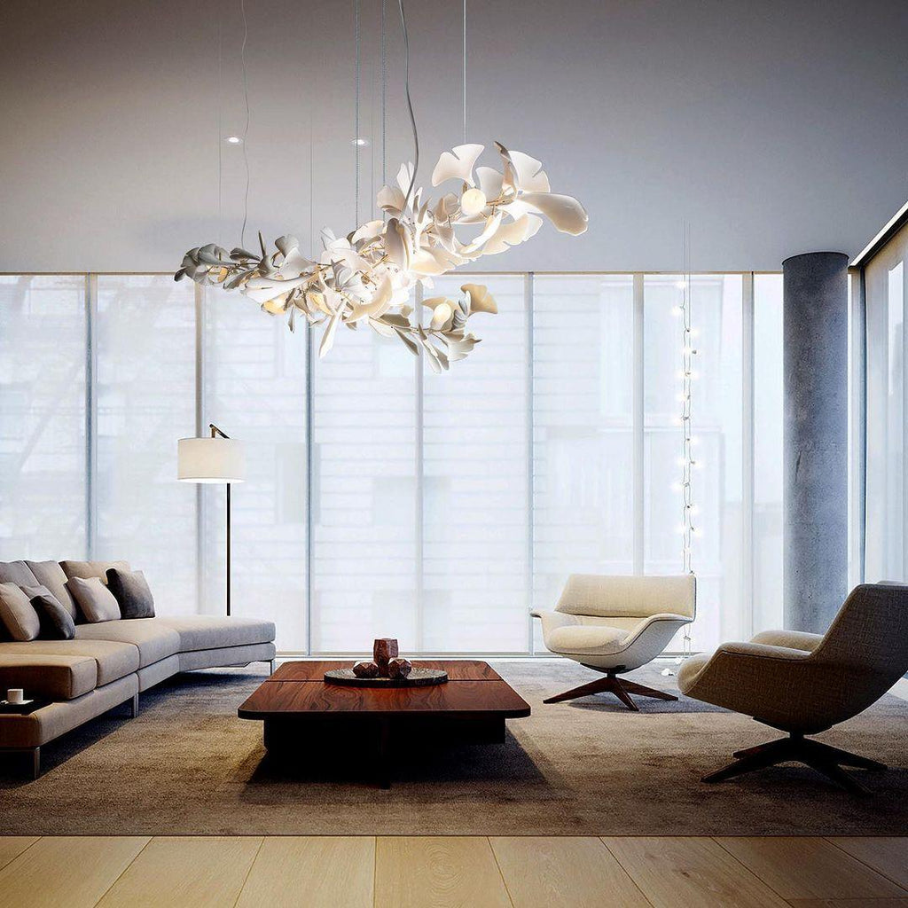 Olivia Ceramic Gingko Leaf Chandelier   Organic Curves