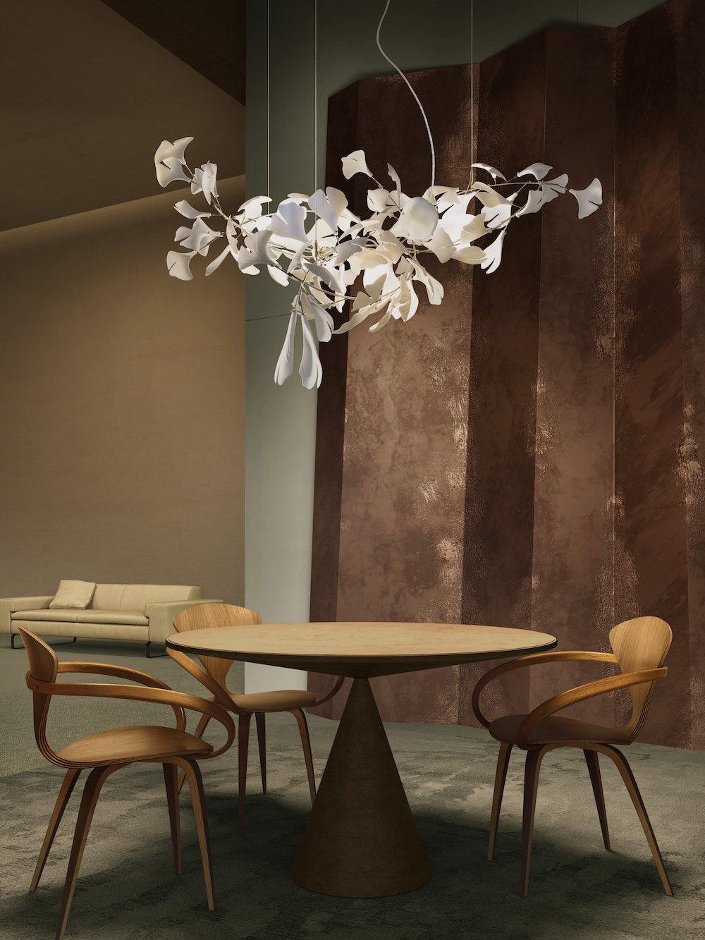 Olivia Ceramic Gingko Leaf Chandelier   Organic Curves