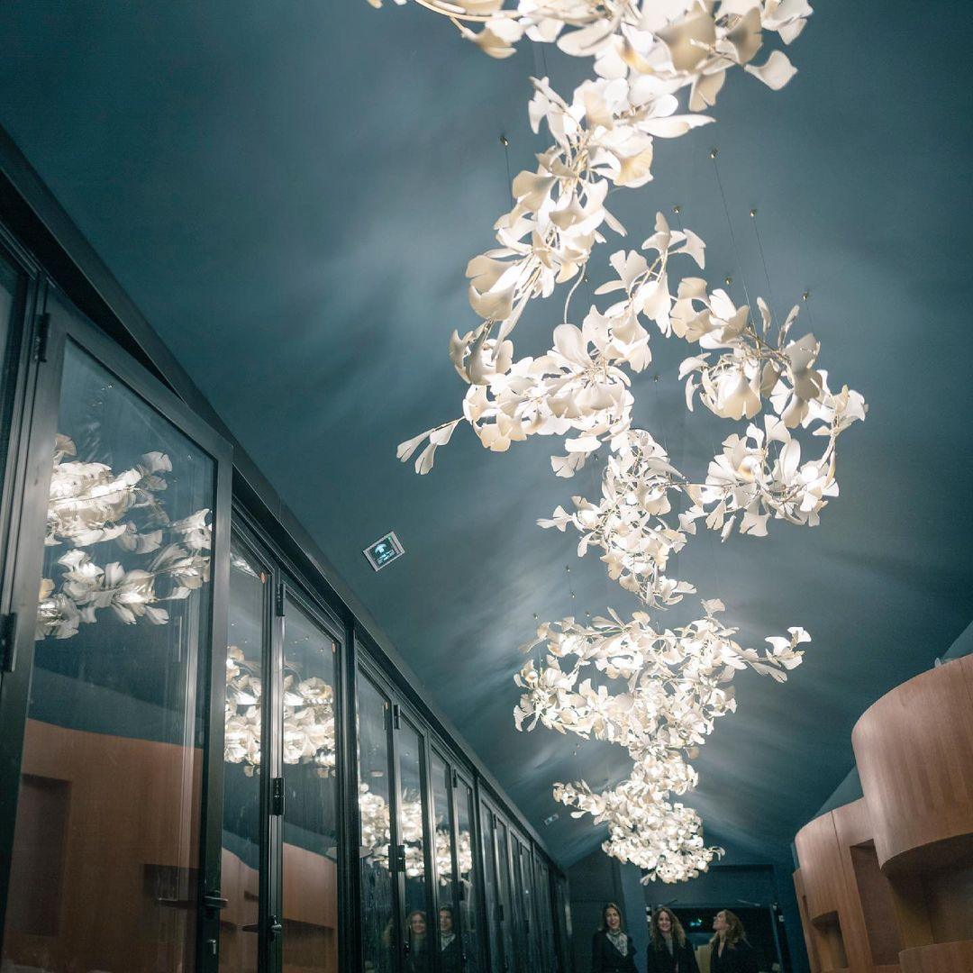 Olivia Ceramic Gingko Leaf Chandelier   Organic Curves