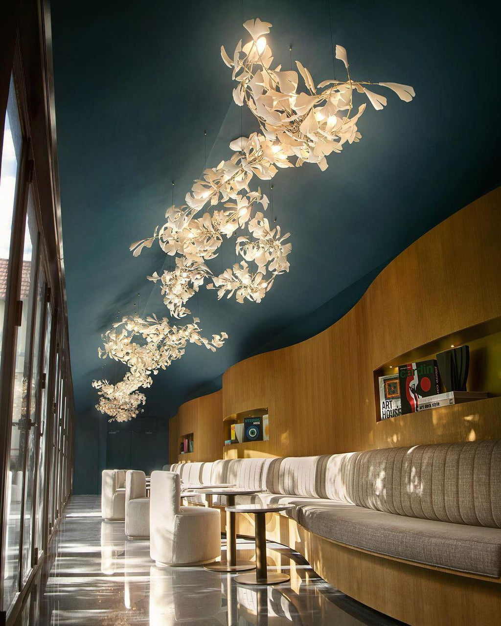 Olivia Ceramic Gingko Leaf Chandelier   Organic Curves